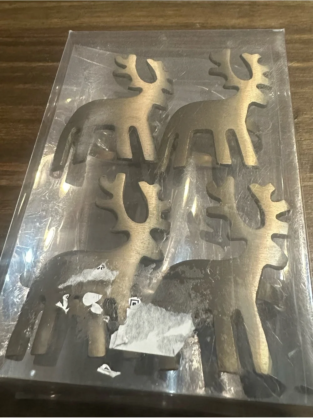 Set of 4 Brass Reindeer Holiday Napkin Rings